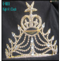 2016 Wholesale New fashion big tiara crown rhinestone stars custom king crown